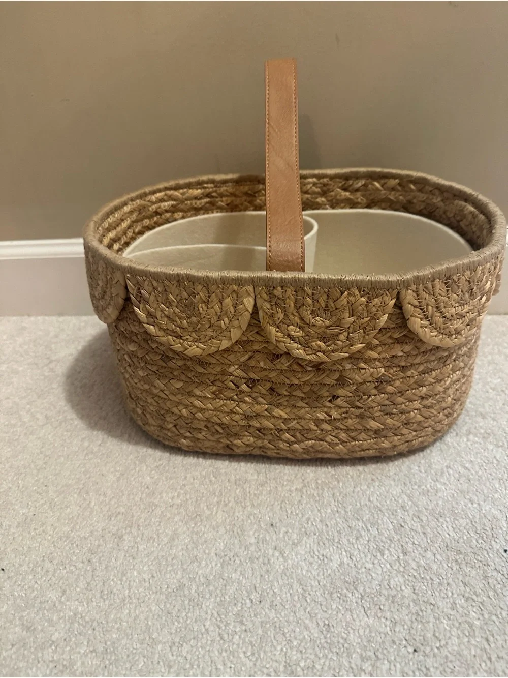 Hearth & Hand woven sea grass scalloped nursery basket